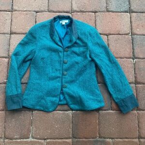 Coldwater Creek Teal Tweed Blazer
